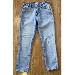 Frame Distressed Light Wash Le High Straight Leg Jeans Size 25